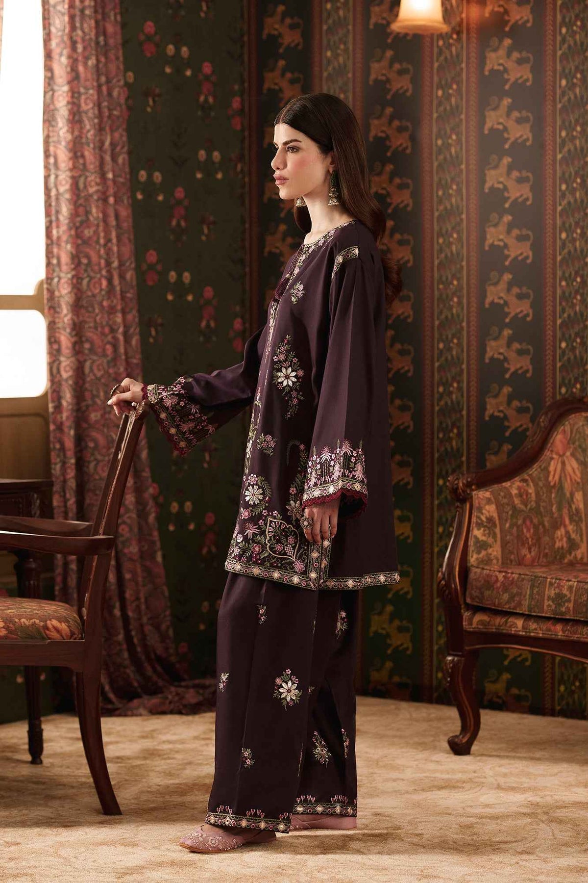 Purple Reign – 2 Piece Stitched Dhanak Suit | Women's Winter Pret