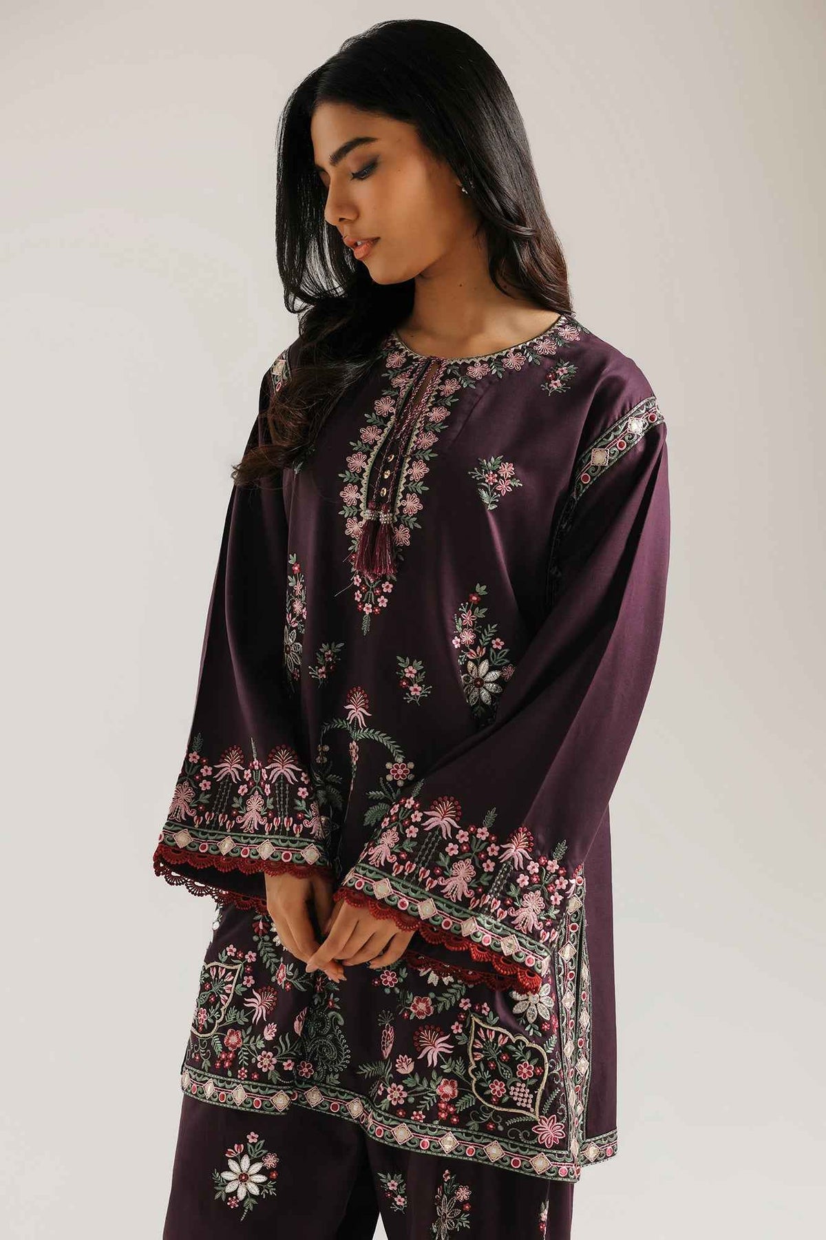 Purple Reign – 2 Piece Stitched Dhanak Suit | Women's Winter Pret