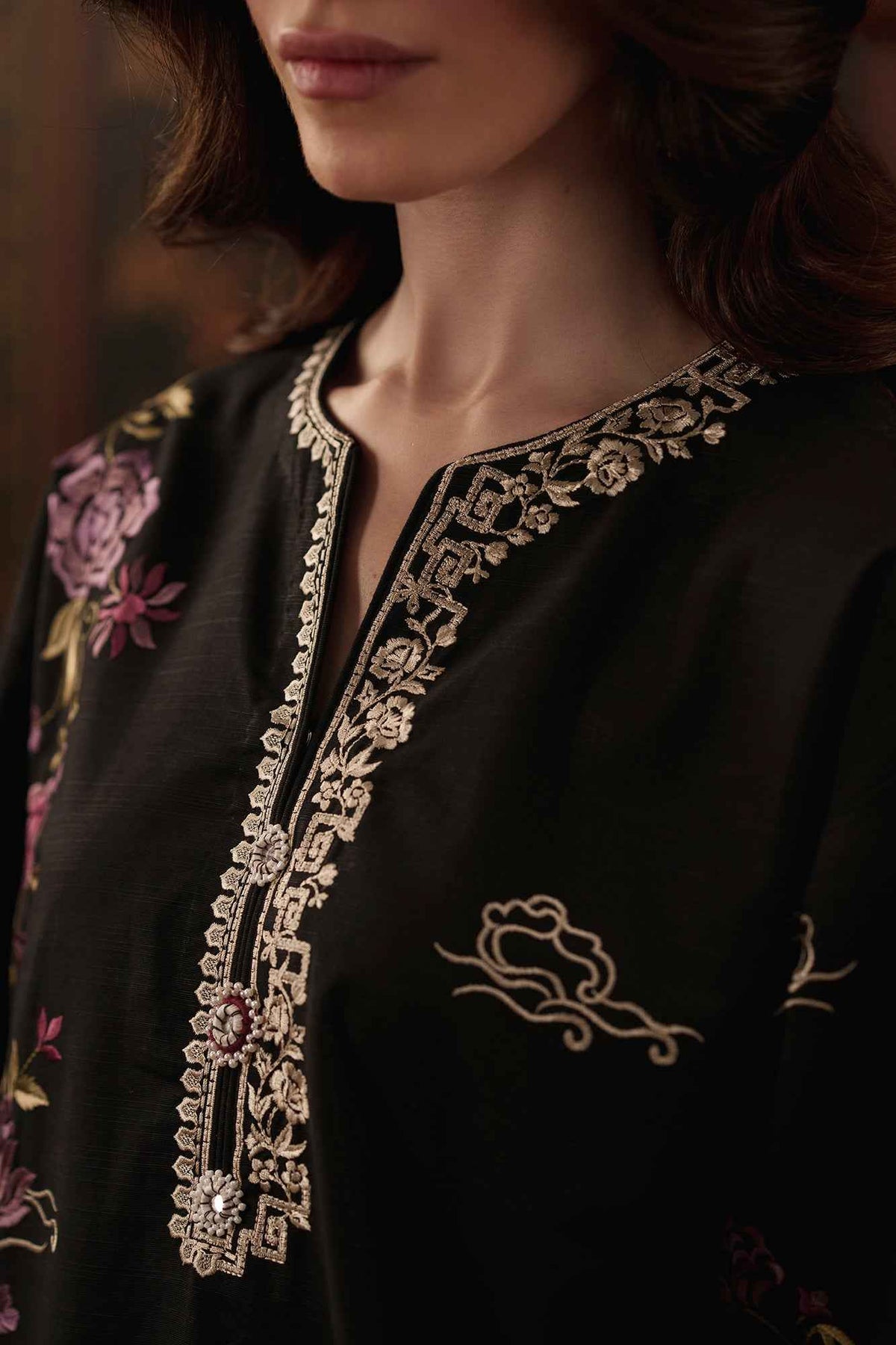 Onyx – 2 Piece Stitched Black Dhanak Suit | Women's Winter Pret