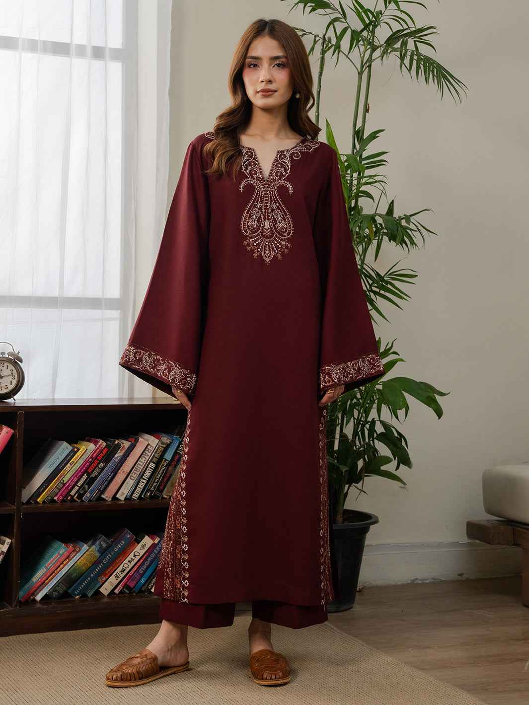 Avira Loom 2-Piece Stone Linen Suit - BK Clothings Pakistan