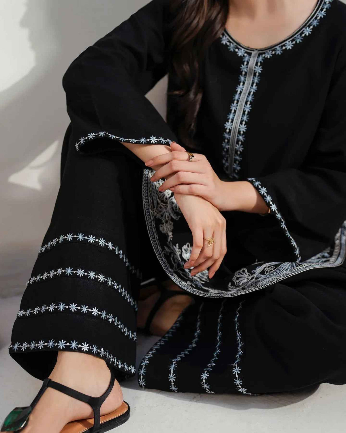 BK Clothings NOARA Lailya Black Embroidered Suit COD