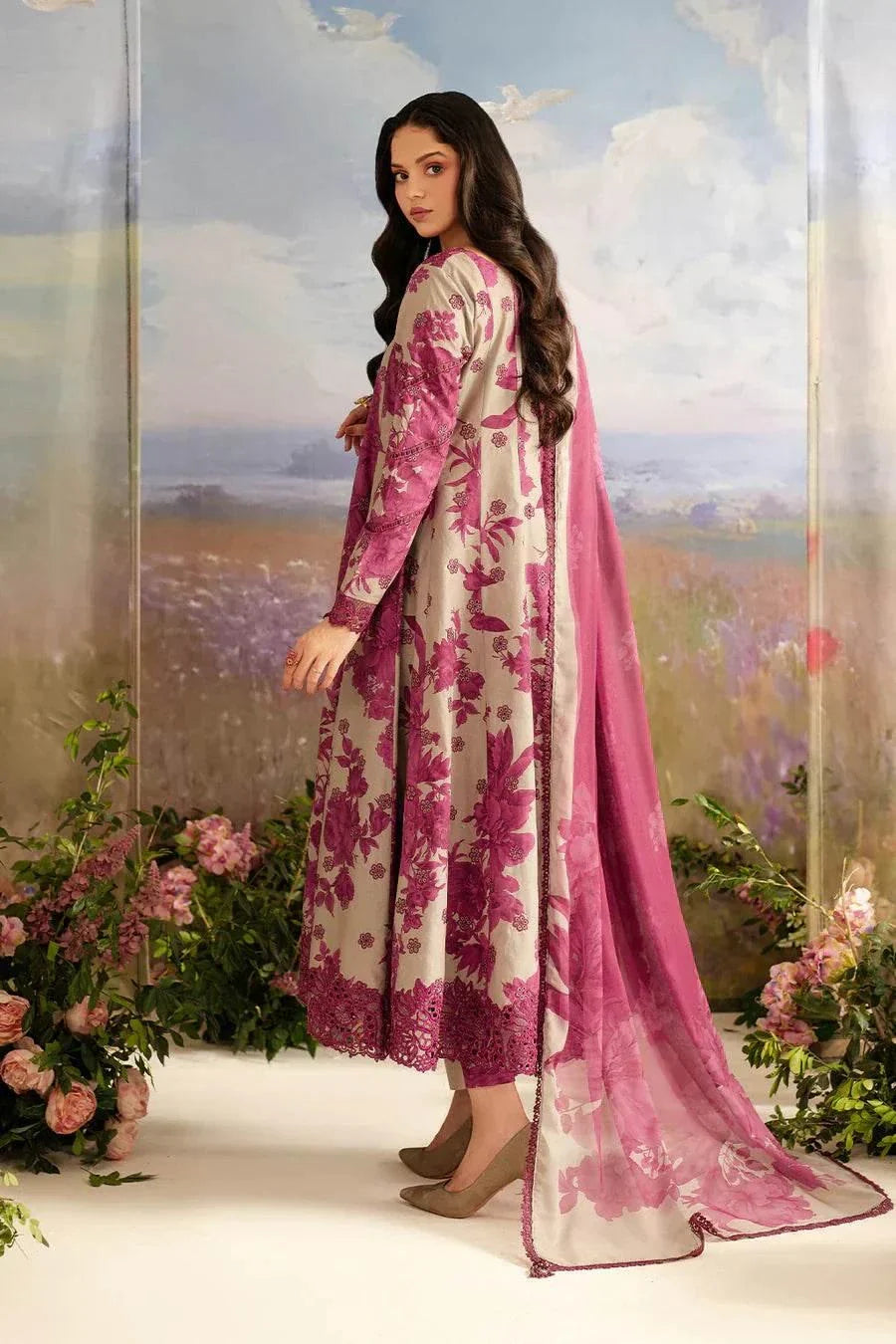 EMBROIDERED PRINTED LAWN Unstitch - BK.Clothings