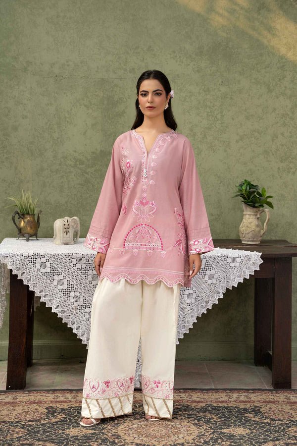 Rose Latte Pink 2-Piece Winter Cotton Women's Suit - BK Clothings Pakistan