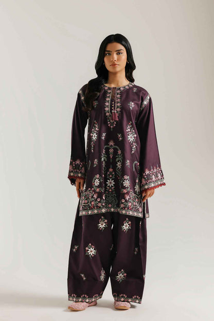 Purple Reign – 2 Piece Stitched Dhanak Suit | Women's Winter Pret