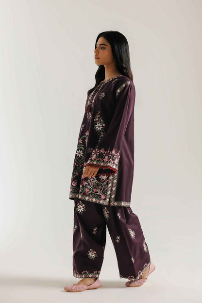 Purple Reign – 2 Piece Stitched Dhanak Suit | Women's Winter Pret