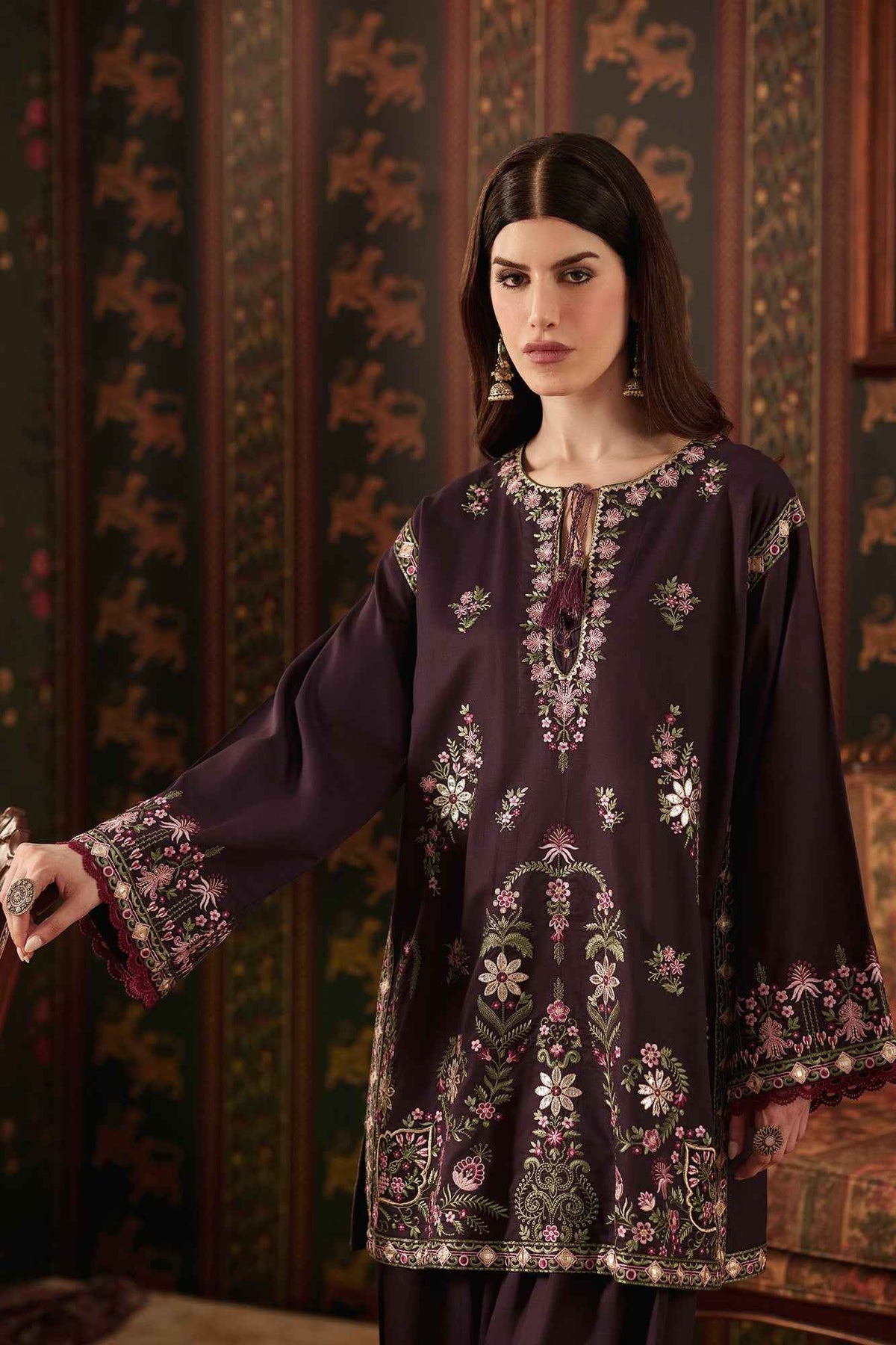 Purple Reign – 2 Piece Stitched Dhanak Suit | Women's Winter Pret