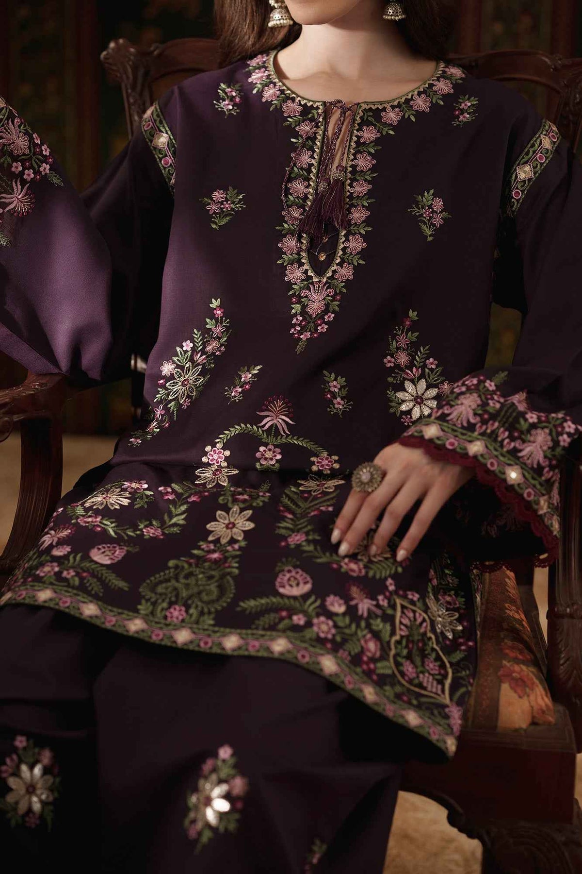 Purple Reign – 2 Piece Stitched Dhanak Suit | Women's Winter Pret