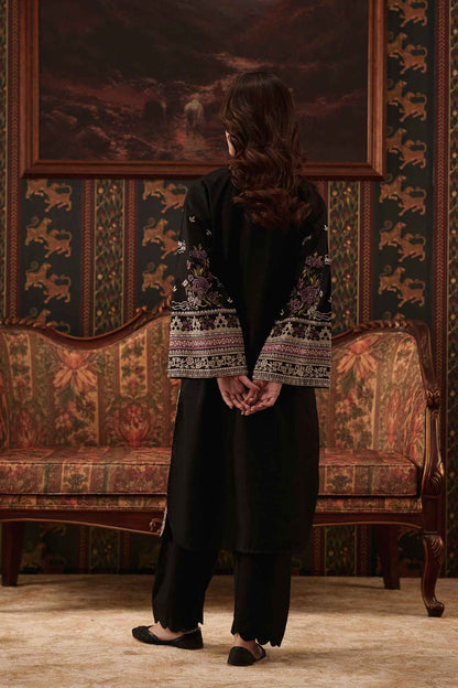 Onyx – 2 Piece Stitched Black Dhanak Suit | Women's Winter Pret