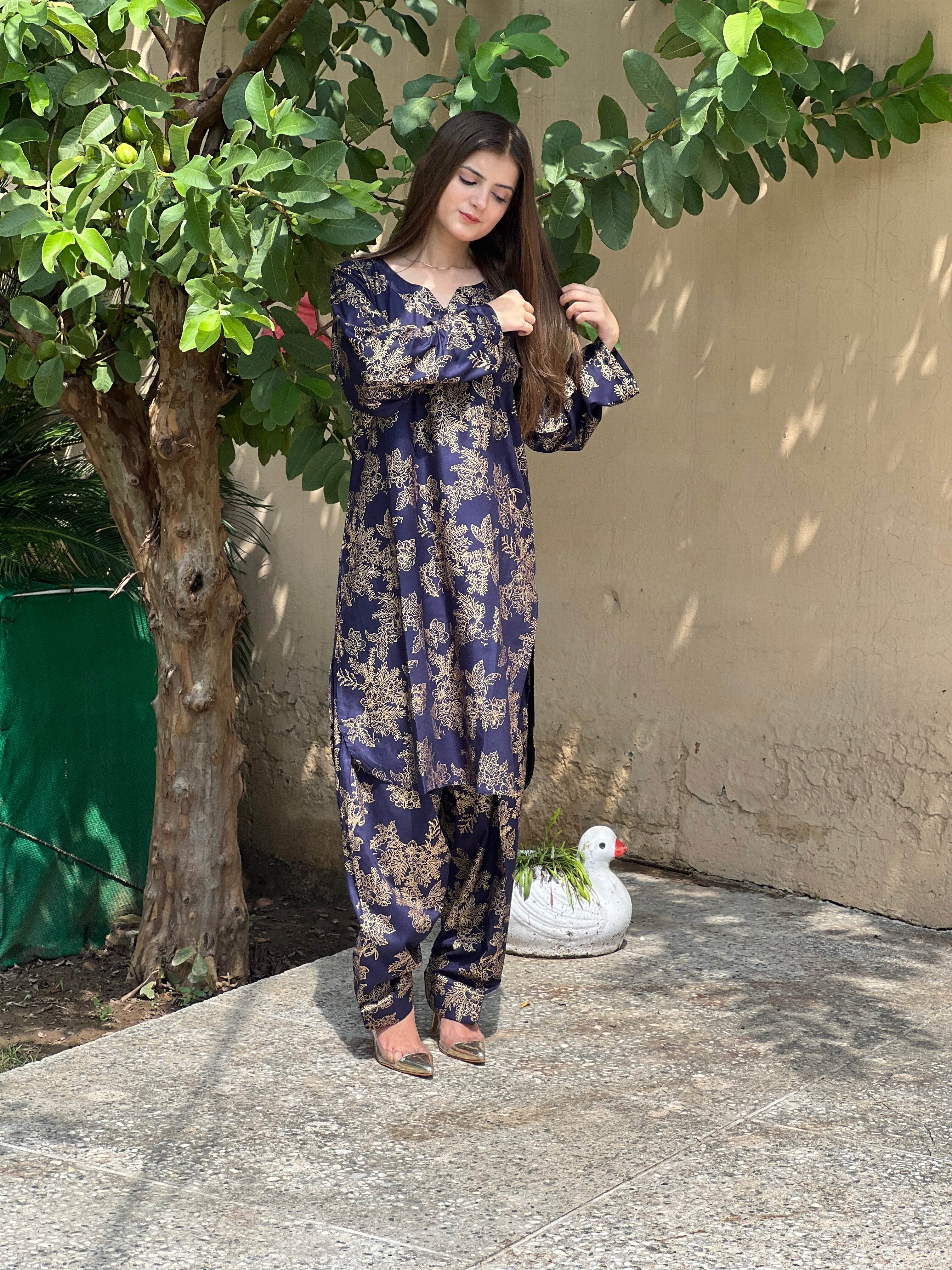 blue fershi shalwar 2pice - BK.Clothings