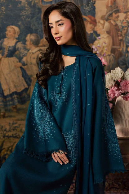 Zivra – 3 Piece Stitched Dhanak Suit with Chiffon Dupatta | Women's Winter Pret