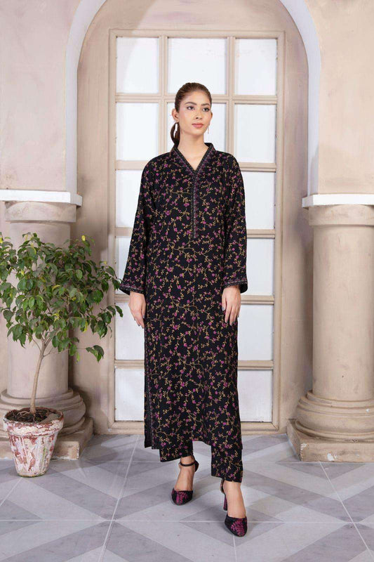 MIDNIGHT GOLD Black Arabic Lawn 2-Piece Suit Best Seller - BK Clothings Pakistan