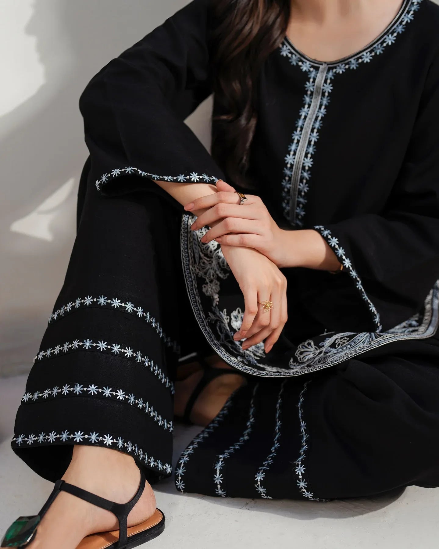 BK Clothings NOARA Lailya Black Embroidered Suit COD