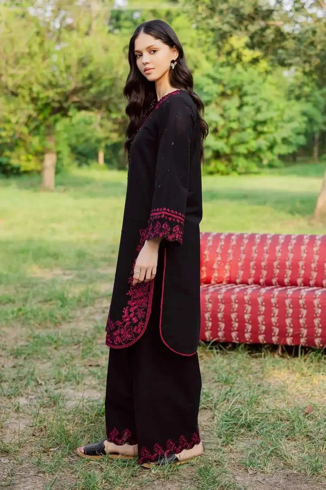 BK Clothings NOARA Zarnoir Black Embroidered Suit COD